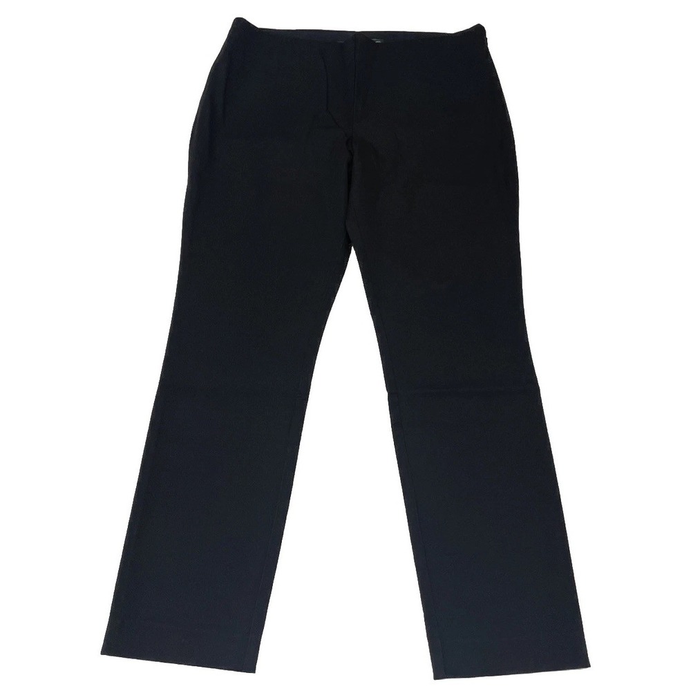 NWT Lauren Ralph‎ Lauren Black Side Zip Flat Front Ankle Slim Pants Women's 14